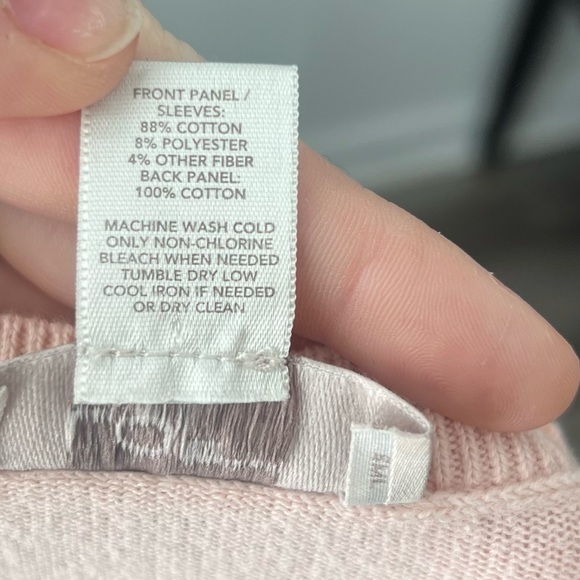 LOFT Light Pink Sweater with Gold Dotted Design - L - Picture 6 of 8